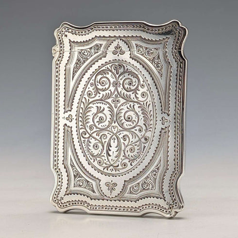 1880年 英国アンティーク 純銀製 カードケース 72g Hilliard & Thomason 極美品