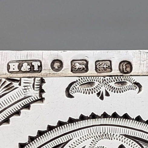 1880年 英国アンティーク 純銀製 カードケース 72g Hilliard & Thomason 極美品
