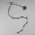 Circa 1900 British antique sterling silver Albert chain, 51g, two-tone natural stone swivel fob