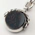 Circa 1900 British antique sterling silver Albert chain, 51g, two-tone natural stone swivel fob