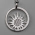 Vintage sterling silver pendant with sun design, 11.5g, with necklace