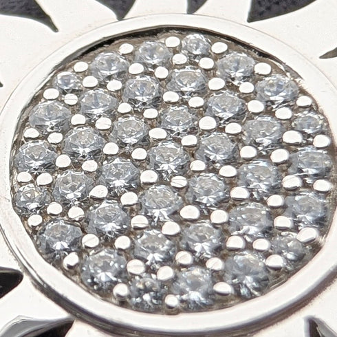 Vintage sterling silver pendant with sun design, 11.5g, with necklace