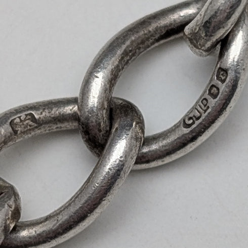 1970年代 英国ヴィンテージ 純銀製 チャームブレスレット 26g