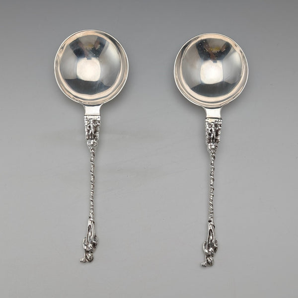 1902年 英国アンティーク 純銀製 スプーン ペア 110g John Millward Banks