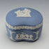 British Vintage Wedgwood Jasperware Bean-Shaped Trinket Box, Pale Blue