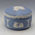 British Vintage Wedgwood Jasperware Bean-Shaped Trinket Box, Pale Blue
