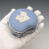 British Vintage Wedgwood Jasperware Bean-Shaped Trinket Box, Pale Blue