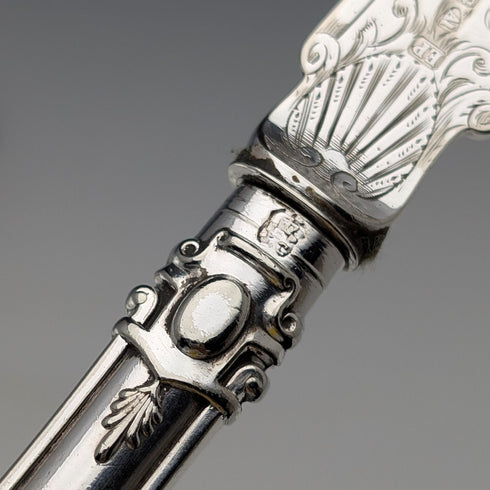 19世紀後半 英国アンティーク シルバープレート製ハンドル カトラリー7ペア John Gilbert