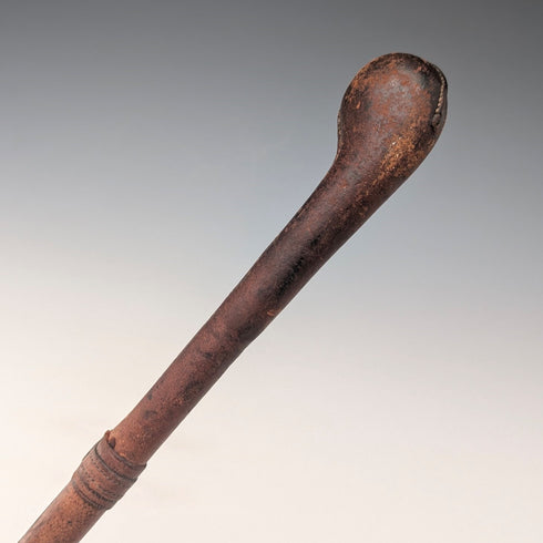 英国アンティーク 革張りブラウンシャフト ノブハンドル ステッキ 杖 89cm