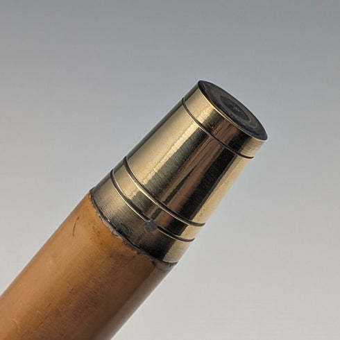 2018年 英国製 木目タンシャフト ダービーハンドル 純銀装飾 ステッキ 杖 88cm