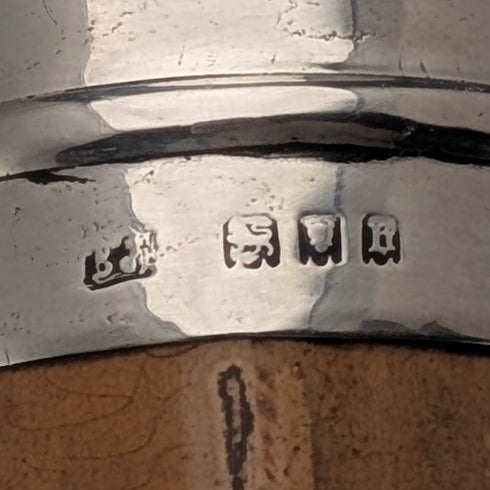 1917年 英国アンティーク 極太タンシャフト 純銀丸ハンドル ステッキ 杖 90cm