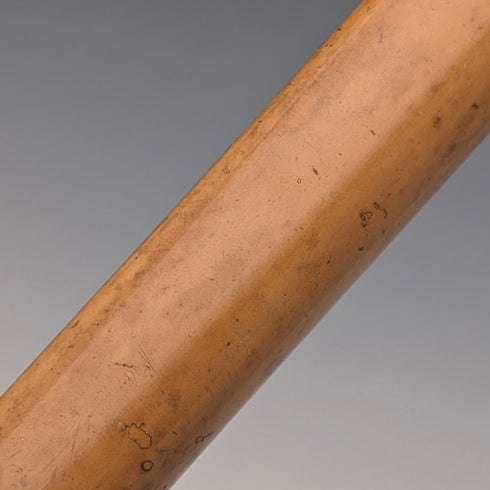 1917年 英国アンティーク 極太タンシャフト 純銀丸ハンドル ステッキ 杖 90cm