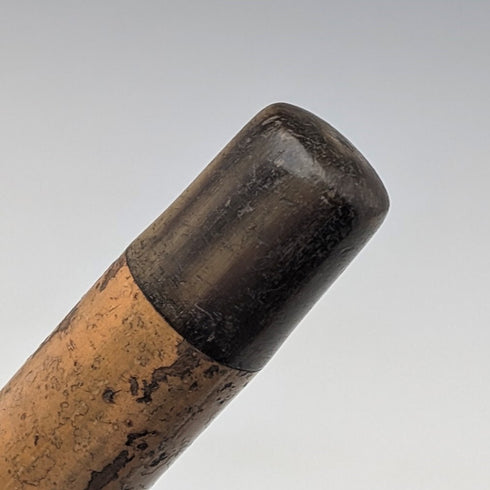 1917年 英国アンティーク 極太タンシャフト 純銀丸ハンドル ステッキ 杖 90cm