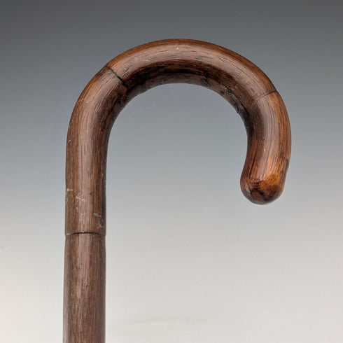 英国アンティーク 紳士用 ブラウンシャフト 曲がりハンドル ステッキ 杖 78cm