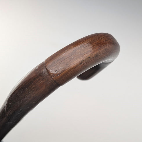 英国アンティーク 紳士用 ブラウンシャフト 曲がりハンドル ステッキ 杖 78cm