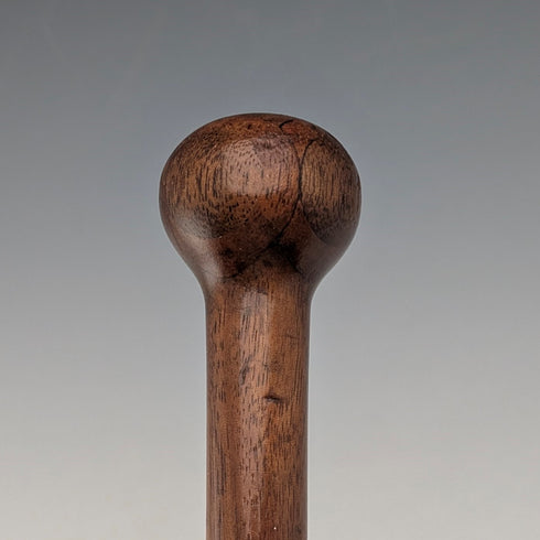 英国アンティーク ブラウン&タンシャフト 丸ハンドル ステッキ 杖 77cm