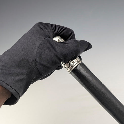 美國古董黑軸鱷魚風格純銀裝飾手柄手杖 80 厘米