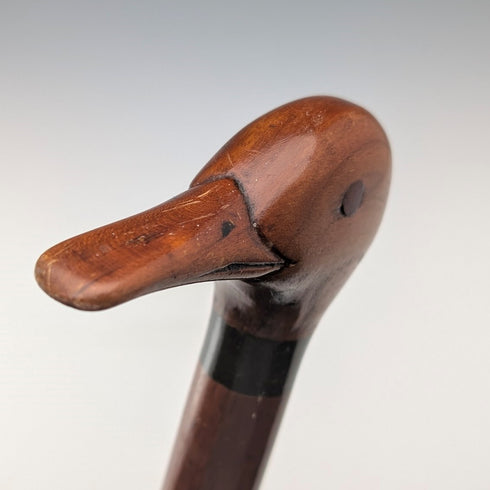 英国ヴィンテージ 極太ブラウンシャフト ダッグヘッドハンドル ステッキ 杖 103cm