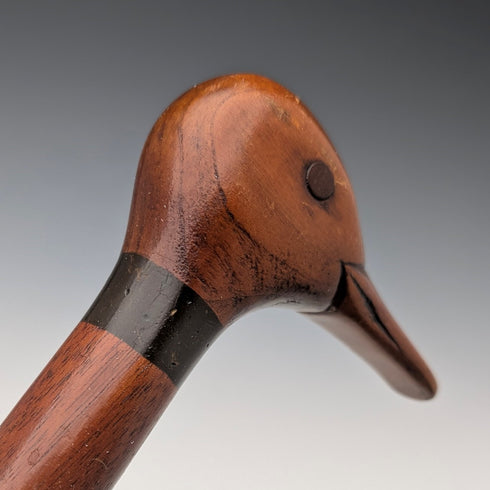 英国ヴィンテージ 極太ブラウンシャフト ダッグヘッドハンドル ステッキ 杖 103cm