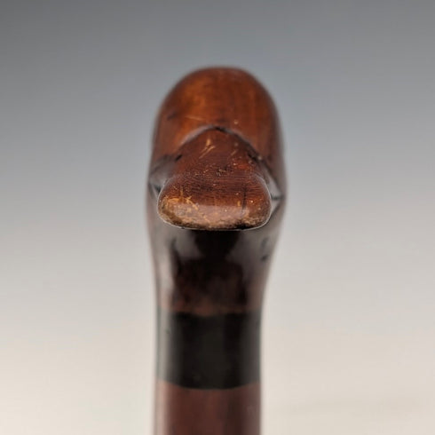 英国ヴィンテージ 極太ブラウンシャフト ダッグヘッドハンドル ステッキ 杖 103cm