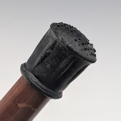 英国ヴィンテージ 極太ブラウンシャフト ダッグヘッドハンドル ステッキ 杖 103cm