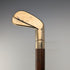 British vintage tan shaft golf club shaped split walking stick 90cm