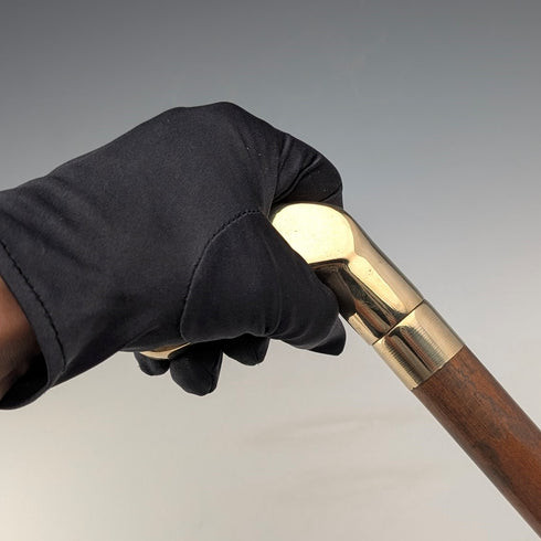 British vintage tan shaft golf club shaped split walking stick 90cm