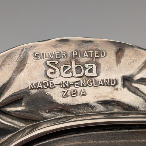 英國復古鍍銀梨形堅果盤