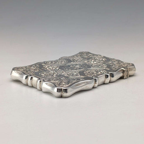 1873年 英国アンティーク 純銀製 カードケース 91g Colen Hewer Cheshire