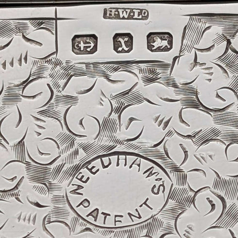 1897年 英国アンティーク 純銀製 スライド式 カードケース 80g HENRY WILLIAMSON