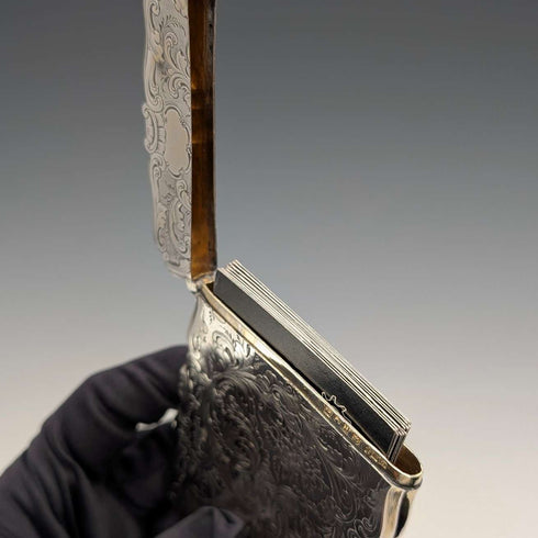 1856年 英国アンティーク 純銀製 カードケース 66g Frederick Marson