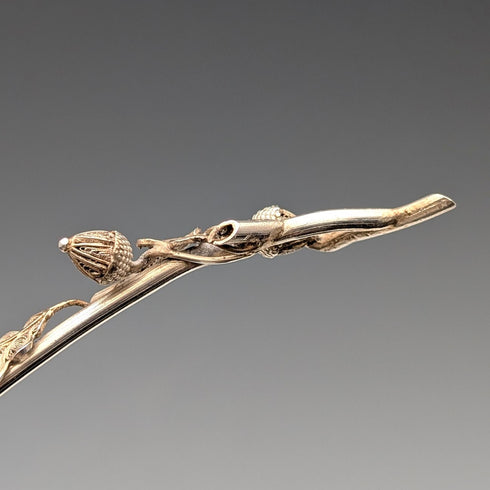 Antique sterling silver filigree leaf design tea caddy spoon