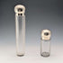 1888 British antique silver lid glass bottle pair, Army & Navy Cooperative