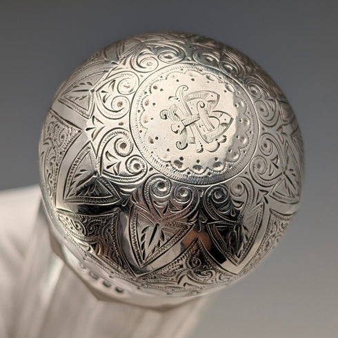 1888 年英國古董純銀帶蓋玻璃瓶長短一對陸軍和海軍合作款