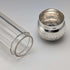 1888 British antique silver lid glass bottle pair, Army & Navy Cooperative