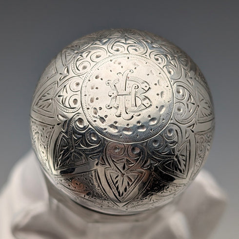 1888 年英國古董純銀帶蓋玻璃瓶長短一對陸軍和海軍合作款