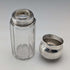 1888 British antique silver lid glass bottle pair, Army & Navy Cooperative