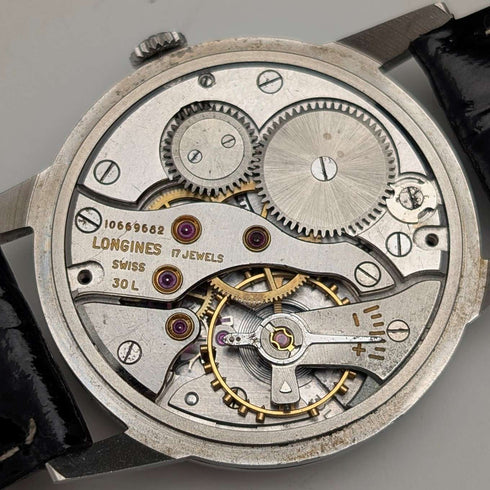 1958 Longines Ref8888 Men's Mechanical Wristwatch Cal30L 35mm Stainless Steel Case