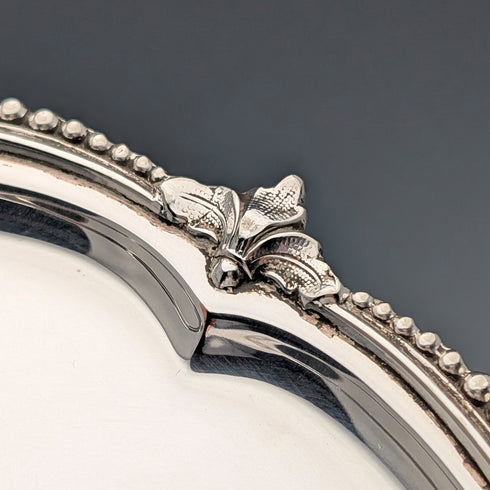 十九世紀末英國古董鍍銀卡盤直徑 19 厘米