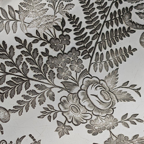 1900 British antique silver plate basket with movable handle by Roberts & Belk