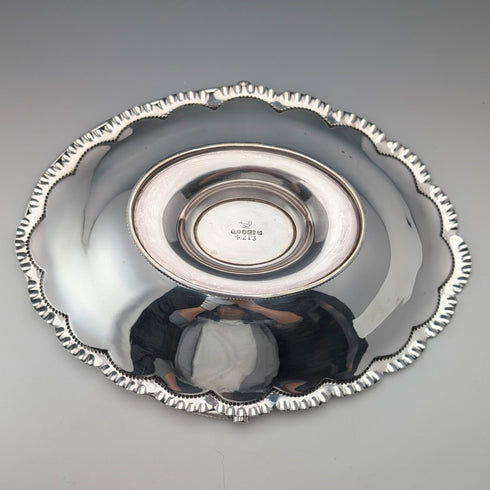 1900 British antique silver plate basket with movable handle by Roberts & Belk