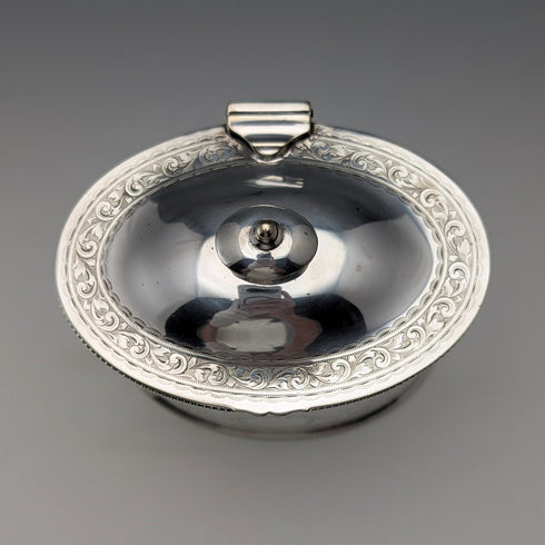 Late 19th Century British Antique Silver Plated Tea Caddy Box Richard Martin & Sons