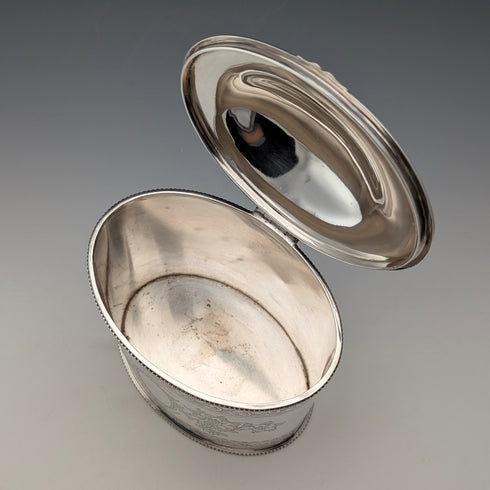 Late 19th Century British Antique Silver Plated Tea Caddy Box Richard Martin & Sons