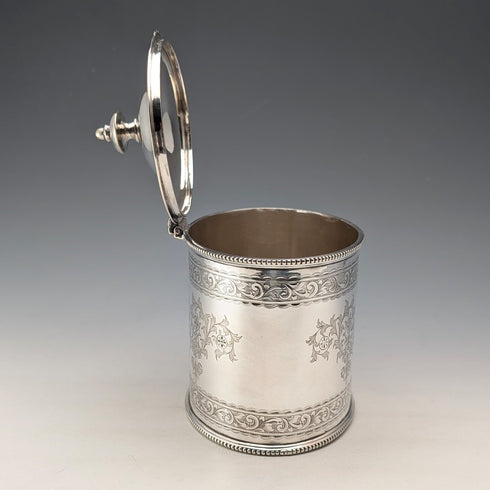 Late 19th Century British Antique Silver Plated Tea Caddy Box Richard Martin & Sons