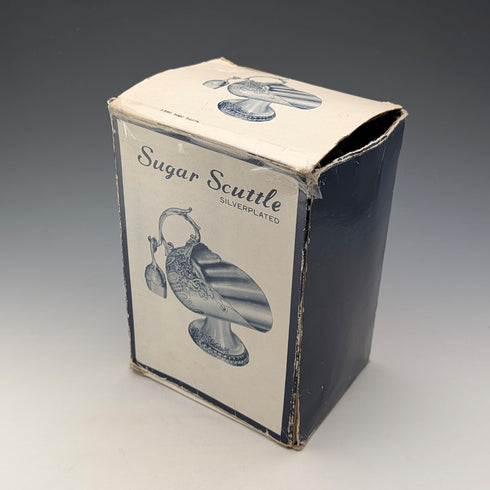 ヴィンテージ シルバープレート製 シュガーボウル 石炭入れデザイン 箱入り