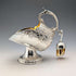 Vintage silver plate sugar bowl with charcoal crate design, boxed