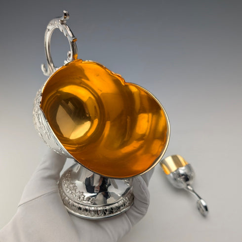 ヴィンテージ シルバープレート製 シュガーボウル 石炭入れデザイン 箱入り