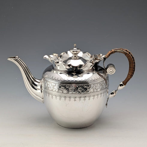 19世紀後半 英国アンティーク シルバープレート製 バチェラー ティーセット 3点セット Roberts&Belk