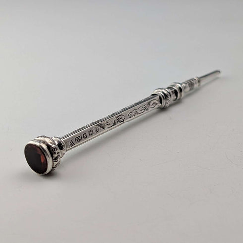 1908年頃 英国アンティーク 純銀製製 推進式ペンシル 59-81mm Francis Webb