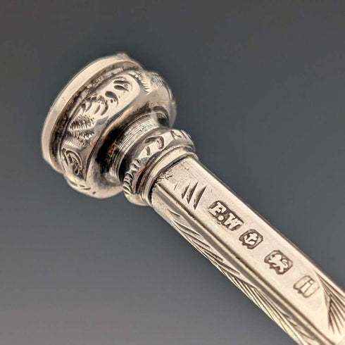 1908年頃 英国アンティーク 純銀製製 推進式ペンシル 59-81mm Francis Webb